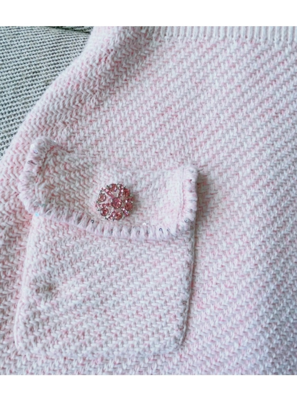 Self-Portrait Pale Pink Tweed Mini Dress - Picture 6 of 8